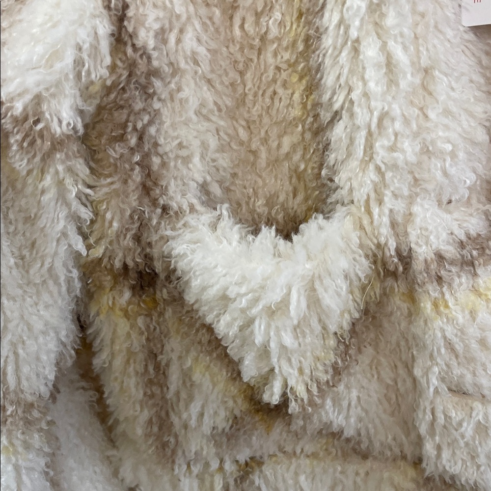 NWT Skies Are Blue Cream & Brown Teddy Plaid Jacket - Picture 4 of 5